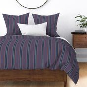 Broad Blanket Stripes in Plum Purple and Colonial Blue Turned Lengthwise