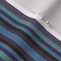 Broad Blanket Stripes in Plum Purple and Turquoise Turned Lengthwise