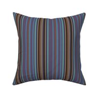 Narrow Blanket Stripes in Plum Purple and Beige Turned Lengthwise