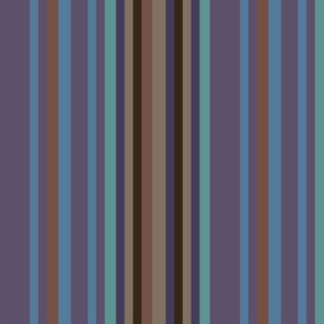 Narrow Blanket Stripes in Plum Purple and Beige Turned Lengthwise