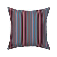 Narrow Blanket Stripes in Rose Pink Turquoise and Mint Green Turned Lengthwise