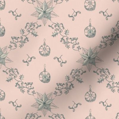 Christmas toile Blush Small scale