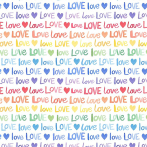 Watercolour rainbow love - Pride pattern