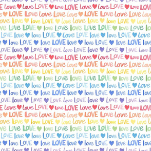 Small scale Watercolour rainbow love - Pride pattern