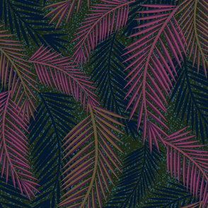 Midnight In The Tropics Palm Fronds-XL