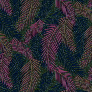 Midnight In The Tropics Palm Fronds-L