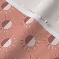 Small Boho Suns Sunshine Sunset Sunrise in dusty pink