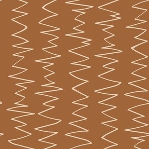 Zig Zag: large scale wallpaper, caramel/taupe and creme