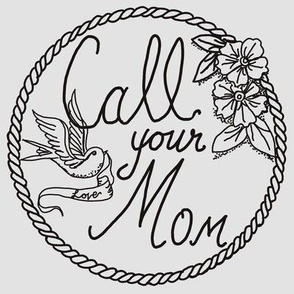 Call your Mom embroidery