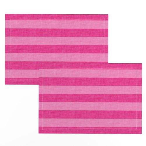 hot pink big linen stripes