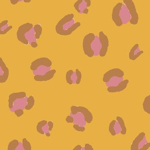 Leopard pink and mustard