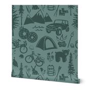 Great Outdoors- sage & forest green