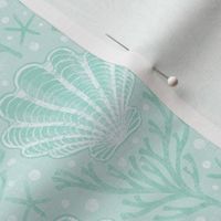 Scallop Shell Damask - small - sea glass