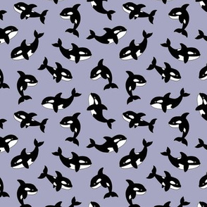 Little orca sea killer whale ocean adorable scandi style fish print for kids  black and white lilac purple