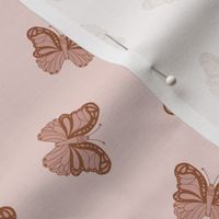 The minimalist boho butterfly nursery scandi textiles seventies vintage blush pink  