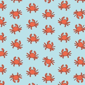 Little summer crabs sweet minimalist beach animals red blue 