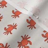 Little summer crabs sweet minimalist beach animals red sand