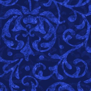 Cobalt Blue Textured Tudor Rose
