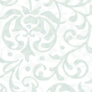 Light Green and White Tudor Damask Overlay