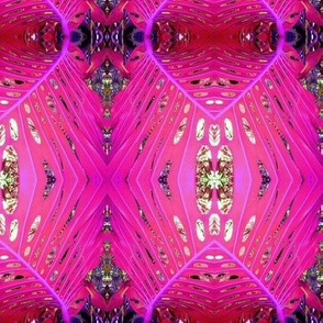 Tropical Boho Leafy Screen (#2) of Bright Pink