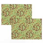 Paisley Shapes on Light Green