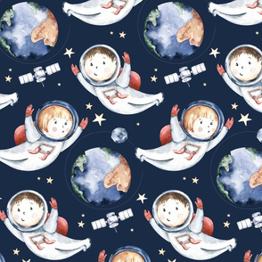 Outer Space  collection.  Baby boy and girl astronaut 5