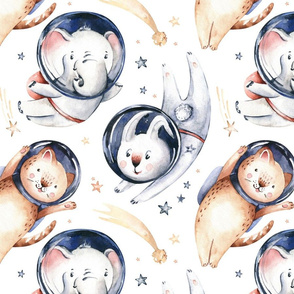 Outer Space  collection.  Baby boy and girl astronaut 10