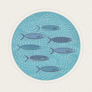 School of Fish embroidery template
