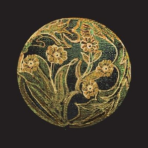Bohemian Nouveau Botanical Gold & Emerald Green Daisy Embroidery/ Tapestry Project Orb