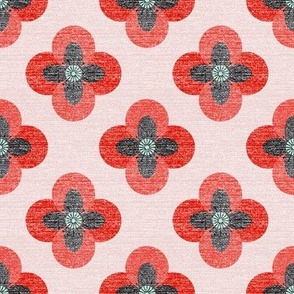 Scandi Poppies Red Textured Medium scale