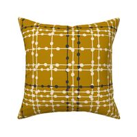 Skipping Stones - Dot Geometric Plaid - Golden Yellow Large Scale