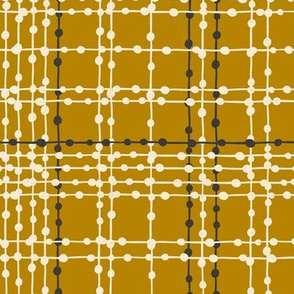 Skipping Stones - Dot Geometric Plaid - Golden Yellow Regular Scale