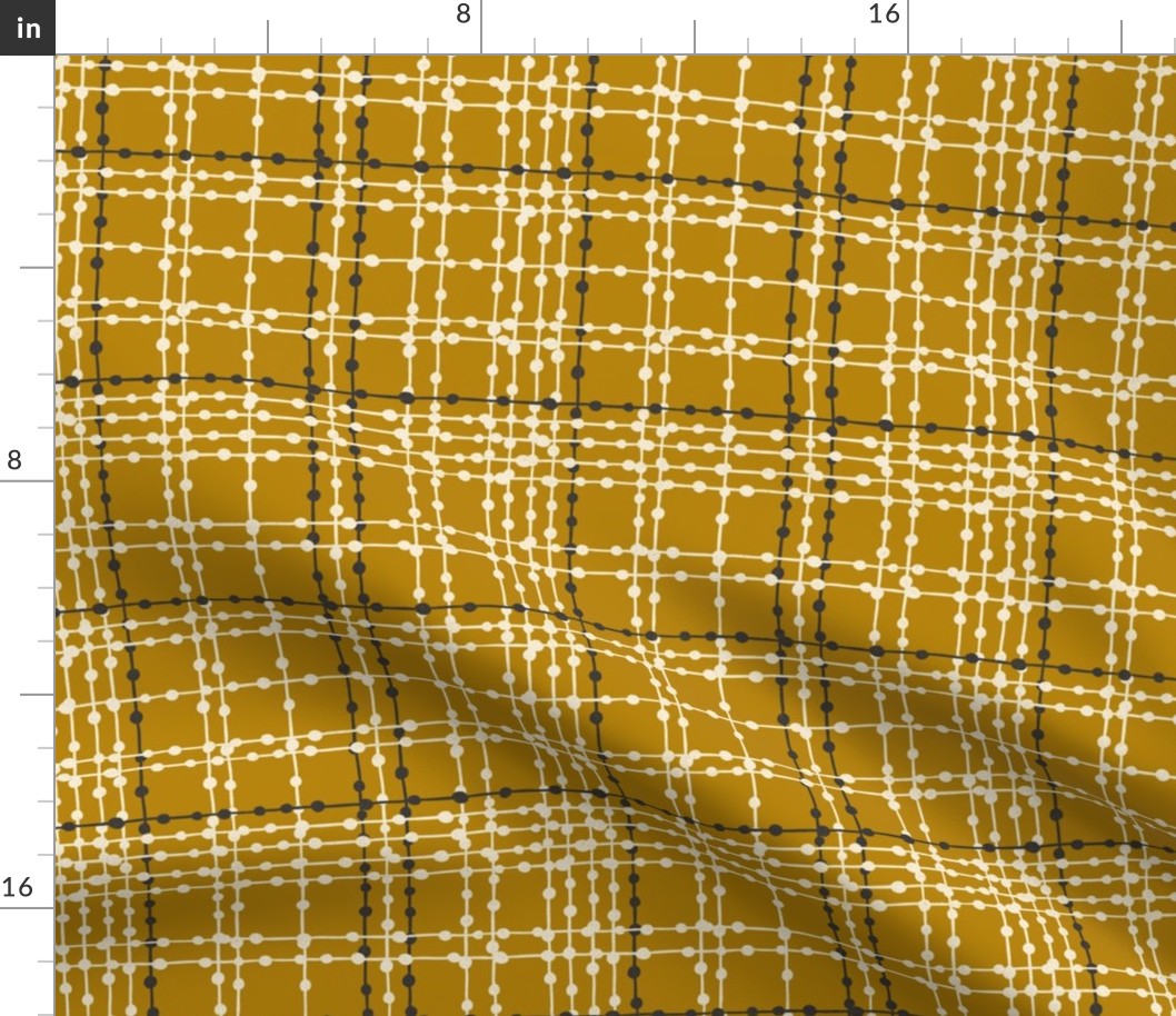 Skipping Stones - Dot Geometric Plaid - Golden Yellow Regular Scale