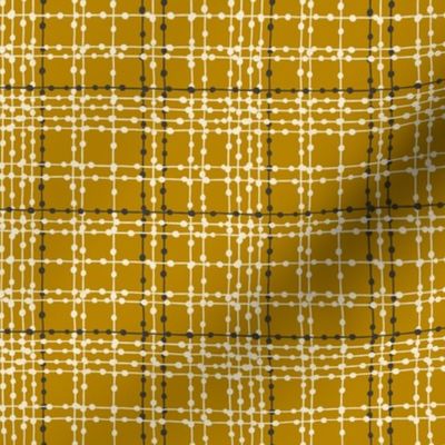 Skipping Stones - Dot Geometric Plaid - Golden Yellow Small Scale