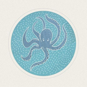 Octopus embroidery template