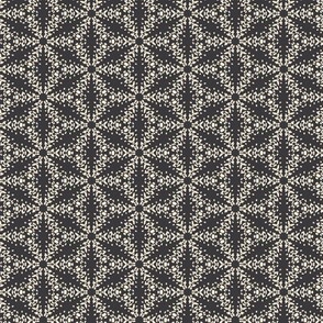 In A Haze - Mid Century Modern Star Geometric - Charcoal Black Ivory Small Scale