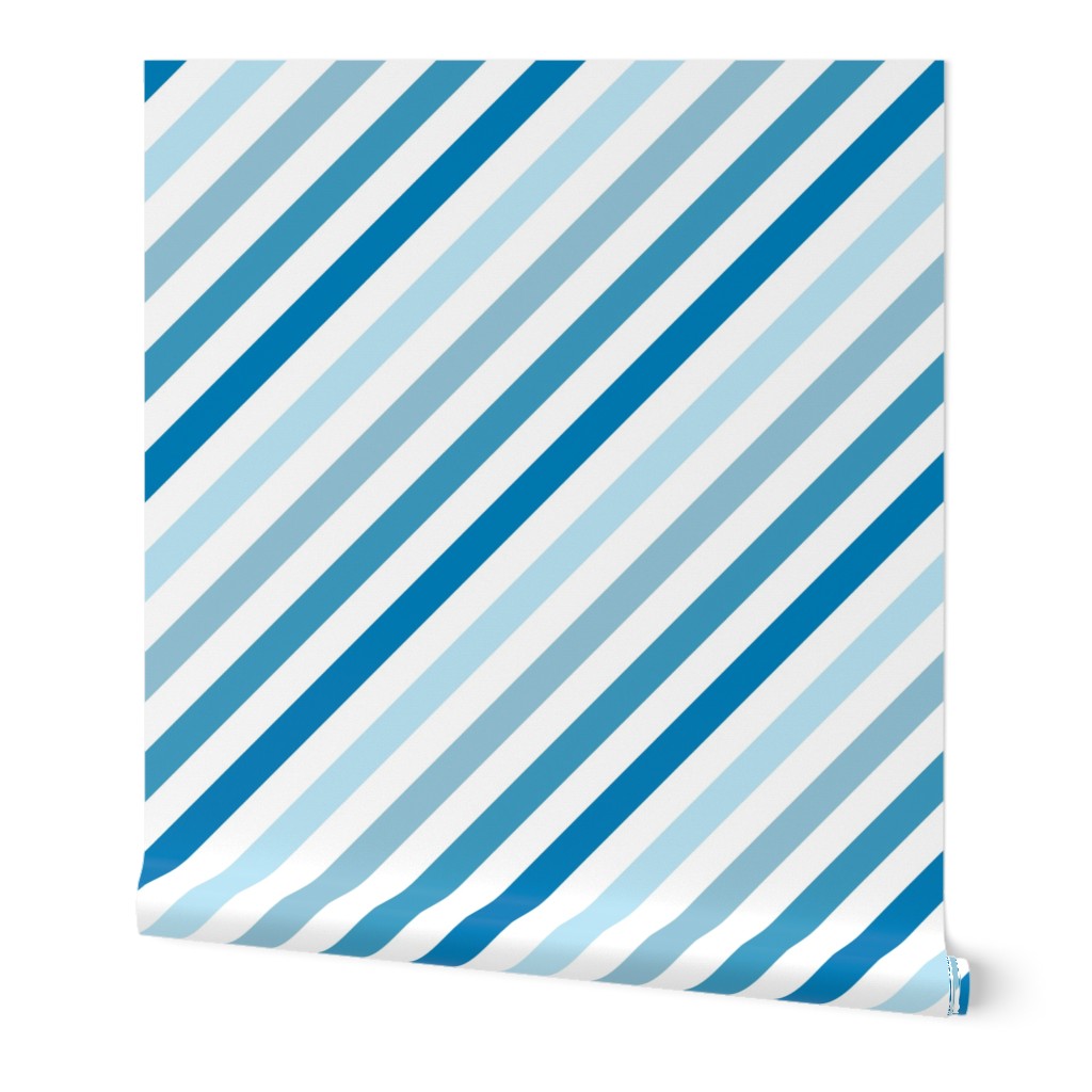 Ombré Diagonal Stripe, Blue