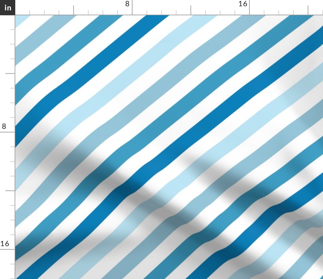 Ombré Diagonal Stripe, Blue