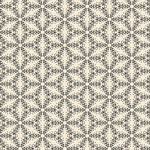 In A Haze - Mid Century Modern Star Geometric - Ivory Charcoal Black Small Scale