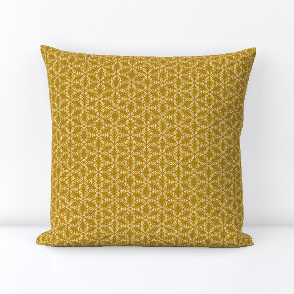 In A Haze - Mid Century Modern Star Geometric - Golden Yellow Ivory Small Scale