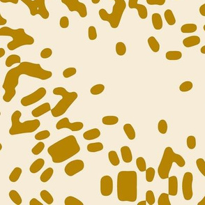 In A Haze - Mid Century Modern Star Geometric - Ivory Golden Yellow Jumbo Scale