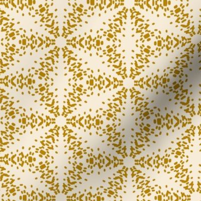 In A Haze - Mid Century Modern Star Geometric - Ivory Golden Yellow Regular Scale