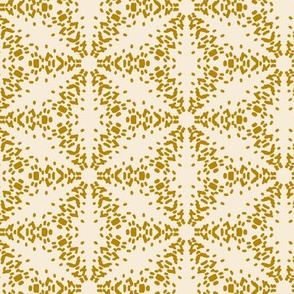 In A Haze - Mid Century Modern Star Geometric - Ivory Golden Yellow Regular Scale