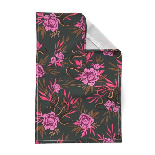 Snakes and Peonies (Pink Grey)