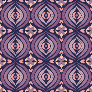 Dark Purple Ogee Pattern