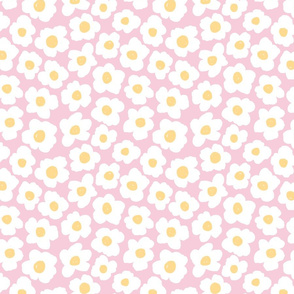 Floral Fancy on Pastel Pink - medium scale