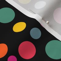 Terrazzo Mosaic Spots (bright) - multi on black