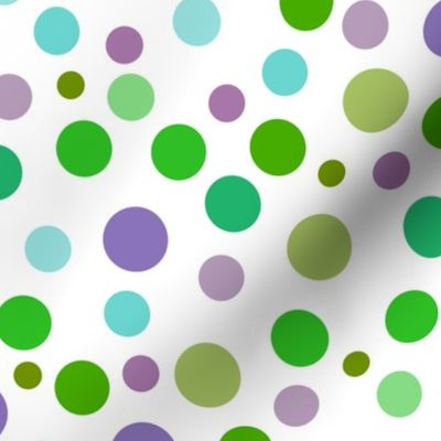 Terrazzo Mosaic Spots (bright) - green on white