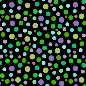 Terrazzo Mosaic Spots (bright) - green on black