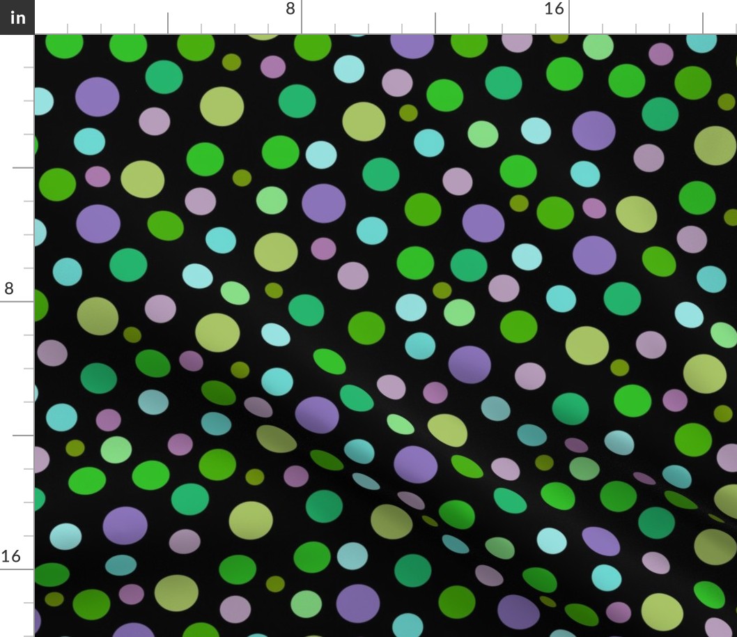 Terrazzo Mosaic Spots (bright) - green on black